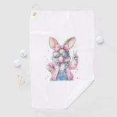 Cute Easter Day Bunny Blowing Bubble Rabbit Women  ゴルフタオル (インサイチュ)