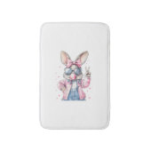 Cute Easter Day Bunny Blowing Bubble Rabbit Women  バスマット (正面縦)
