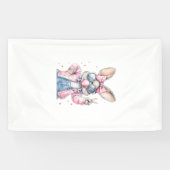 Cute Easter Day Bunny Blowing Bubble Rabbit Women  横断幕 (横)