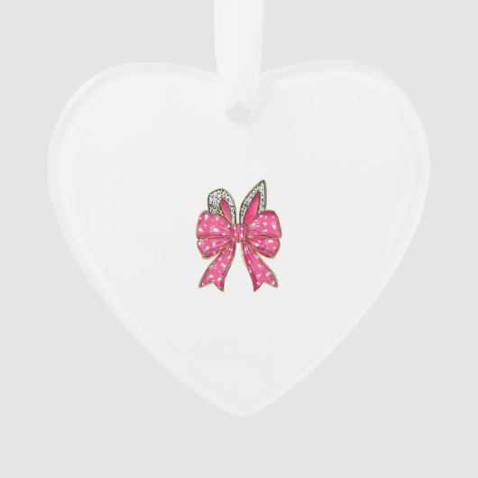 Cute Easter Day Coquette Bow Bunny Rabbit Womens G オーナメント (正面)