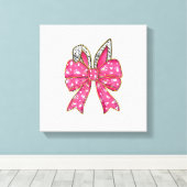 Cute Easter Day Coquette Bow Bunny Rabbit Womens G キャンバスプリント (インサイチュ (ウッドフロア))