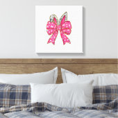 Cute Easter Day Coquette Bow Bunny Rabbit Womens G キャンバスプリント (インサイチュ (寝室))