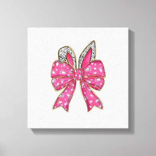 Cute Easter Day Coquette Bow Bunny Rabbit Womens G キャンバスプリント (正面)