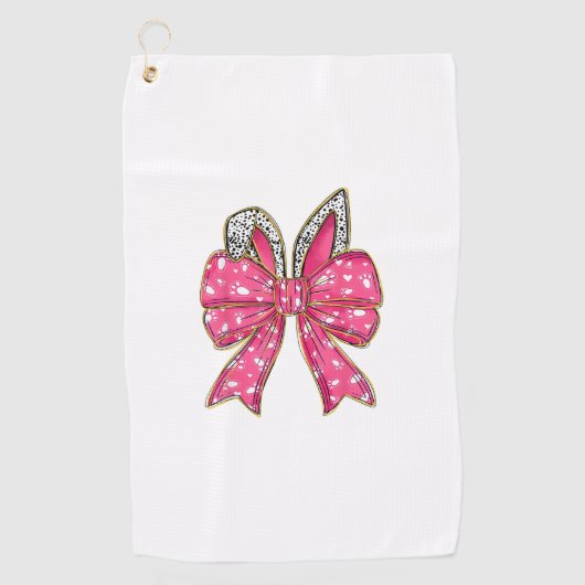 Cute Easter Day Coquette Bow Bunny Rabbit Womens G ゴルフタオル (正面)