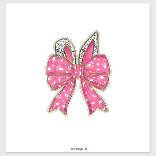 Cute Easter Day Coquette Bow Bunny Rabbit Womens G シール (シート)