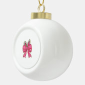 Cute Easter Day Coquette Bow Bunny Rabbit Womens G セラミックボールオーナメント (右)
