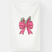 Cute Easter Day Coquette Bow Bunny Rabbit Womens G 横断幕 (縦)