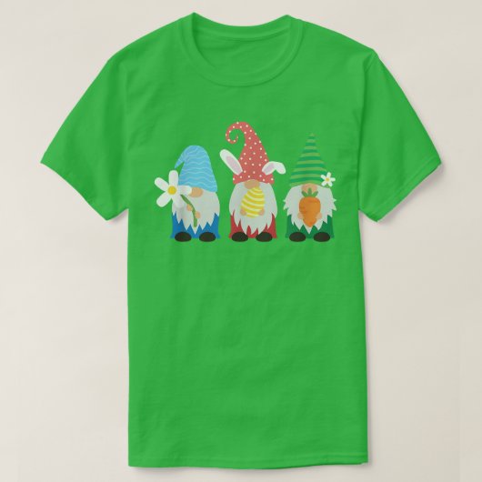Cute Easter Egg Hunt Gnomes  Tシャツ (デザイン正面)