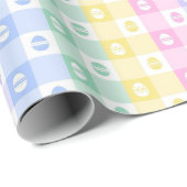 Cute Easter Egg Pastel Checkered wrapping paper ラッピングペーパー (ロールコーナー)