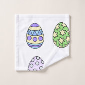 Cute Easter Eggs Pattern Bathroom Towel Set バスタオルセット (ウォッシュタオル)