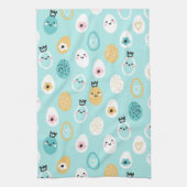Cute Easter Eggs Pattern Kawaii Pastel Eggs  キッチンタオル (縦)