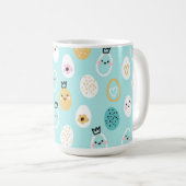 Cute Easter Eggs Pattern Kawaii Pastel Eggs  コーヒーマグカップ (正面右)