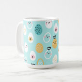 Cute Easter Eggs Pattern Kawaii Pastel Eggs  コーヒーマグカップ (正面左)