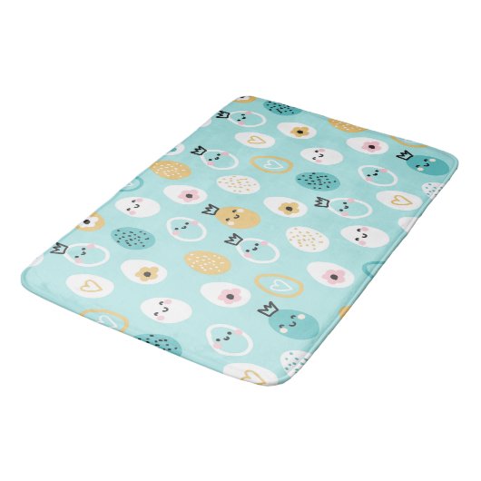 Cute Easter Eggs Pattern Kawaii Pastel Eggs  バスマット (アングル)