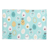 Cute Easter Eggs Pattern Kawaii Pastel Eggs  枕カバー (裏面)