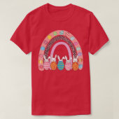 Cute Easter Eggs Rainbow Rabbit Bunny Happy Easter Tシャツ (デザイン正面)