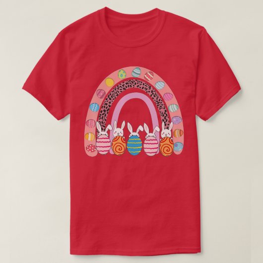 Cute Easter Eggs Rainbow Rabbit Bunny Happy Easter Tシャツ (デザイン正面)