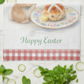 Cute Easter Gift Bunny Tea Towel | Hot Cross Bun キッチンタオル (折り畳み)