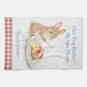 Cute Easter Gift Bunny Tea Towel | Hot Cross Bun キッチンタオル (横)