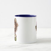 Cute Easter Girl with Eggs Spring Art マグカップ (中央)