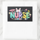 Cute Easter Nurse Medical Humor 長方形シール (バッグ)