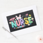 Cute Easter Nurse Medical Humor 長方形シール (封筒)