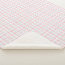 Cute Easter Pastel Plaid Sherpa Blanket シェルパブランケット