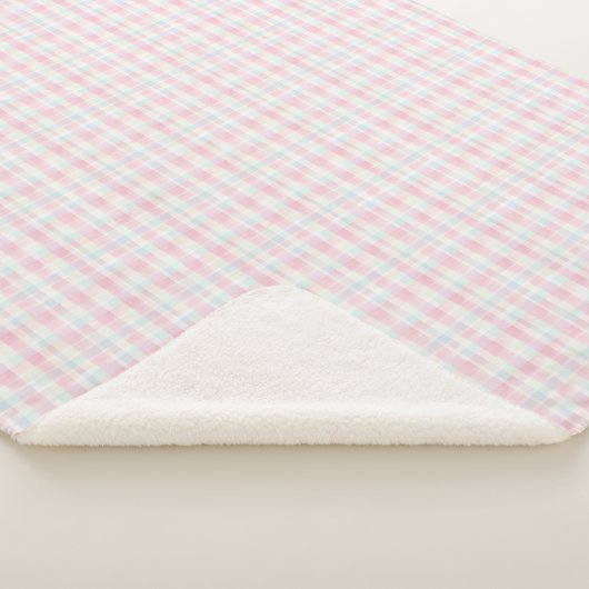 Cute Easter Pastel Plaid Sherpa Blanket シェルパブランケット (3/4)