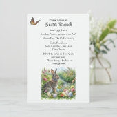 Cute Easter Rabbit and Egg Hunt Holiday  招待状 (スタンド正面)