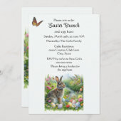 Cute Easter Rabbit and Egg Hunt Holiday  招待状 (正面/裏面)