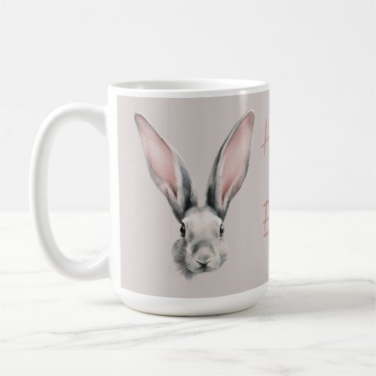Cute Easter Rabbit in Minimalistic Style  コーヒーマグカップ (左)