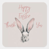 Cute Easter Rabbit in Minimalistic Style スクエアシール (正面)