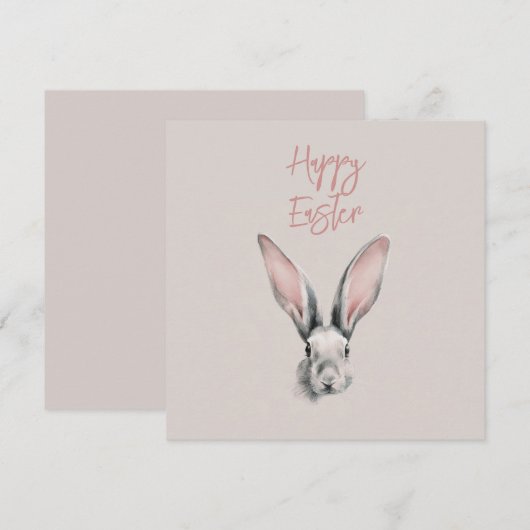 Cute Easter Rabbit in Minimalistic Style 招待状 (正面/裏面)