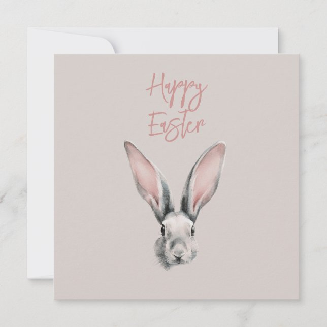 Cute Easter Rabbit in Minimalistic Style Flat Card (正面)