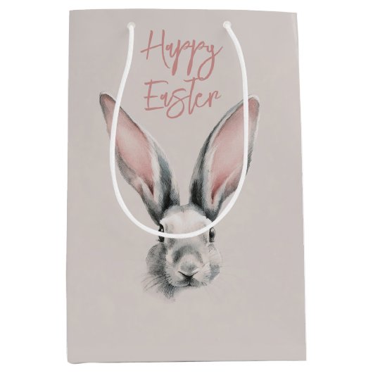 Cute Easter Rabbit Medium Gift Bag ミディアムペーパーバッグ (正面)