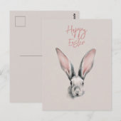 Cute Easter Rabbit Postcard in Minimalistic Style ポストカード (正面/裏面)