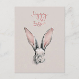 Cute Easter Rabbit Postcard in Minimalistic Style ポストカード