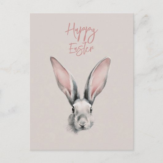 Cute Easter Rabbit Postcard in Minimalistic Style ポストカード (正面)
