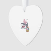 Cute Easter Shark Bunny Ears Basket Eggs Happy Eas オーナメント (正面)