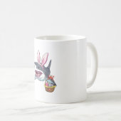 Cute Easter Shark Bunny Ears Basket Eggs Happy Eas コーヒーマグカップ (正面右)