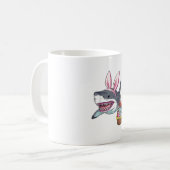 Cute Easter Shark Bunny Ears Basket Eggs Happy Eas コーヒーマグカップ (正面左)