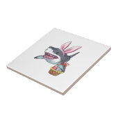 Cute Easter Shark Bunny Ears Basket Eggs Happy Eas タイル (側面)