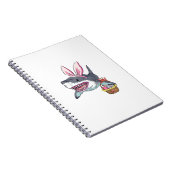 Cute Easter Shark Bunny Ears Basket Eggs Happy Eas ノートブック (右側)