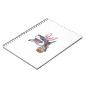 Cute Easter Shark Bunny Ears Basket Eggs Happy Eas ノートブック (左側)