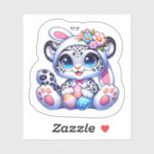 Cute Easter Snow Leopard Big Cat Stickers シール (シート)