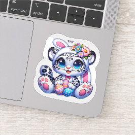 Cute Easter Snow Leopard Big Cat Stickers シール