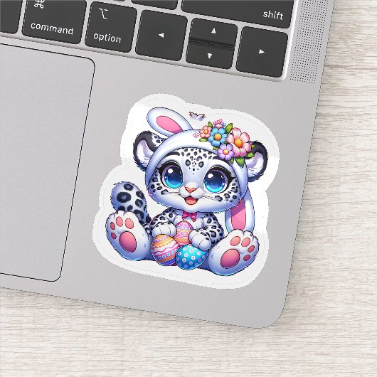 Cute Easter Snow Leopard Big Cat Stickers シール (詳細)