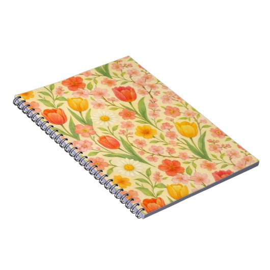 Cute Easter/spring patterned flowers ノートブック (右側)