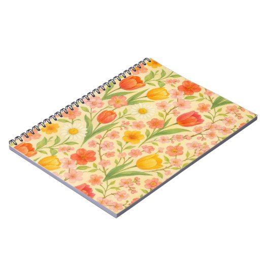 Cute Easter/spring patterned flowers ノートブック (左側)