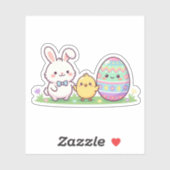 Cute Easter Squad Bunny Chick & Egg Sticker シール (シート)